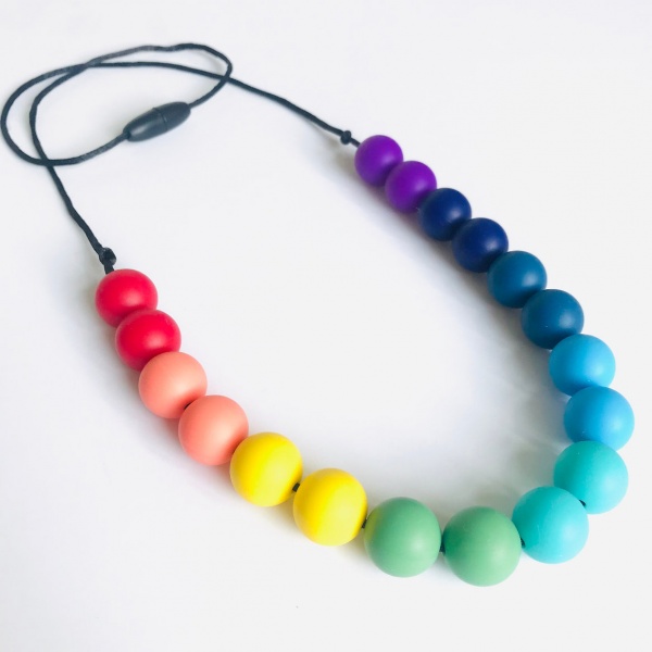 Mama Knows Rainbow Round Beads Teething Necklace (17)