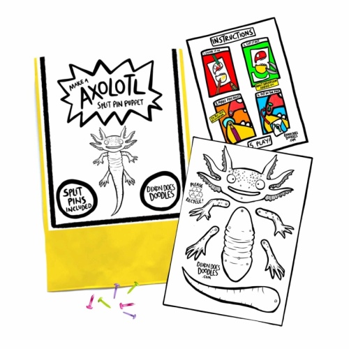 Dixon Does Doodles Split Pin Puppet - Axolotl