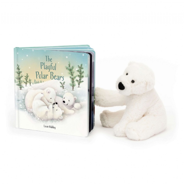 Jellycat The Playful Polar Bears Book - Christmas range 2023