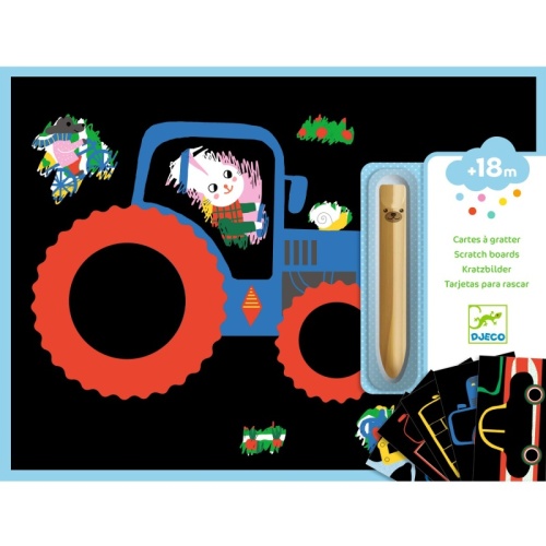 Djeco Scratch Boards Learning About Vehicles DJ00040