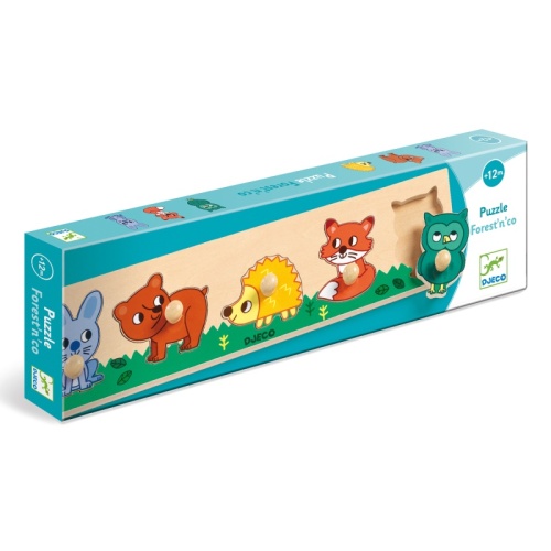 Djeco Wooden Peg Puzzle - Forest 'n' Co DJ01119