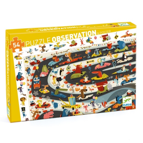 Djeco Observation Puzzle - Car Rally 54 Pieces DJ07564