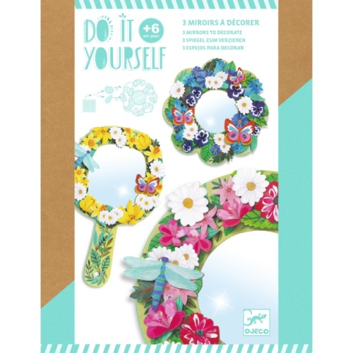 Djeco Do It Yourself 3 Mirrors to Decorate - Pretty Flowers DJ07908