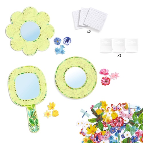 Djeco Do It Yourself 3 Mirrors to Decorate - Pretty Flowers DJ07908