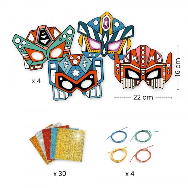 Djeco Do it Yourself Masks With Metallic Foil DJ07924