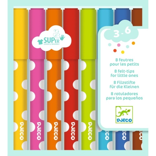 Djeco 8 Felt Tips For Little Ones DJ09001