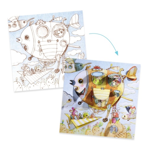 Djeco Little Doors Colouring Sheets - Malo's Trip DJ09684