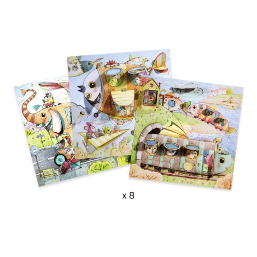 Djeco Little Doors Colouring Sheets - Malo's Trip DJ09684