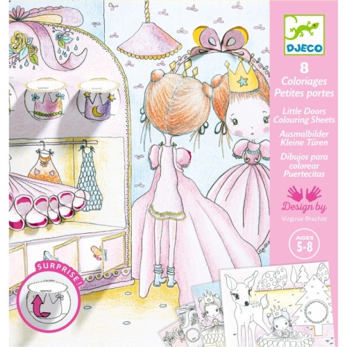 Djeco Little Doors Colouring Sheets - Pupi's Little Doors DJ09699