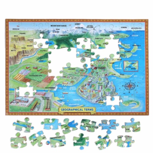 Eeboo 100 Piece Puzzle - Geographical Terms