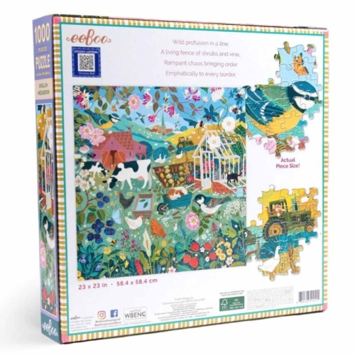 Eeboo 1000 Piece Puzzle - English Hedgerow