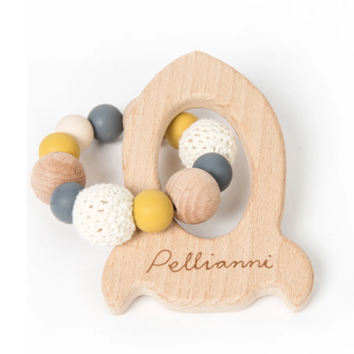 Pellianni Teething and Clutching Toy Mustard