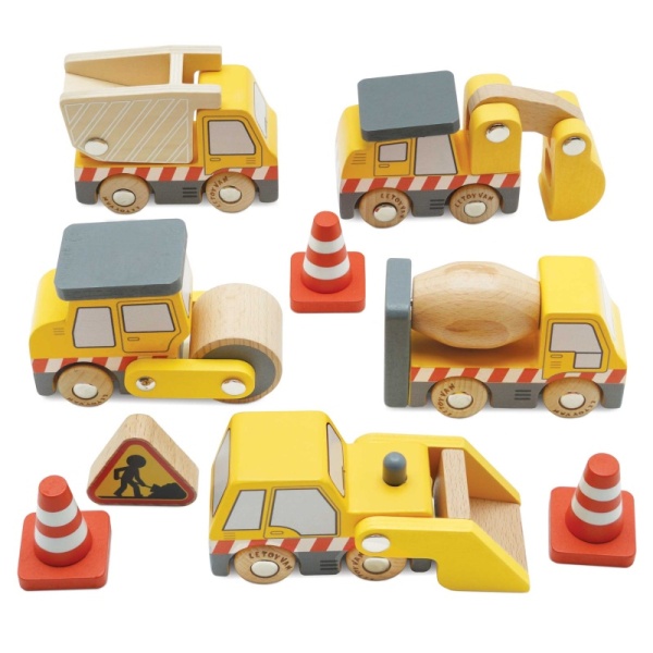 Le Toy Van Wooden Construction Vehicle Set