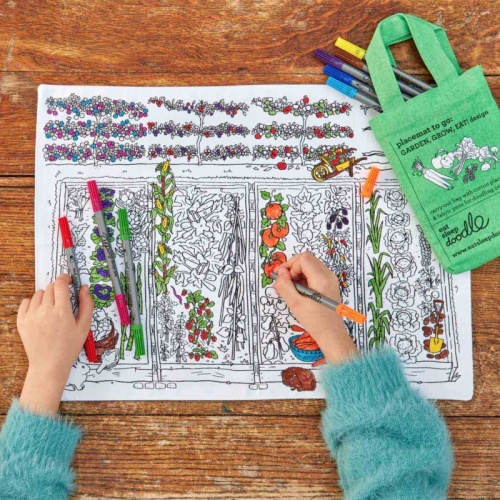 Eat Sleep Doodle Colour-in Placemat to Go - Garden, Grow, Eat! Design