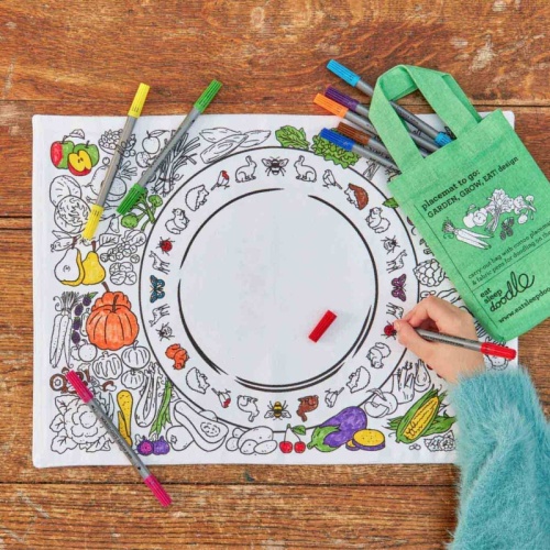 Eat Sleep Doodle Colour-in Placemat to Go - Garden, Grow, Eat! Design
