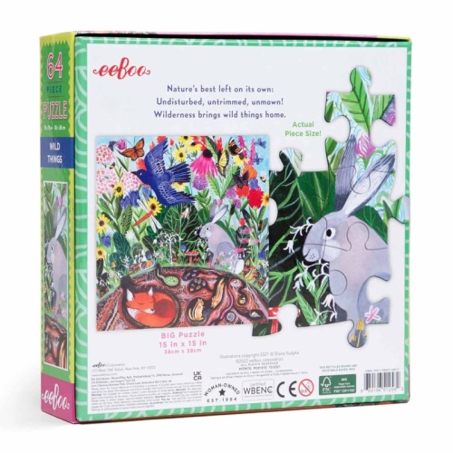 Eeboo 64 Piece Puzzle - Wild Things