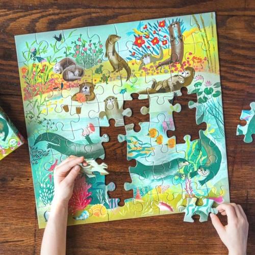 Eeboo 64 Piece Jigsaw Puzzle - Otters at Play