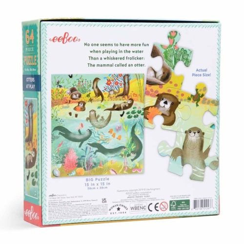 Eeboo 64 Piece Jigsaw Puzzle - Otters at Play