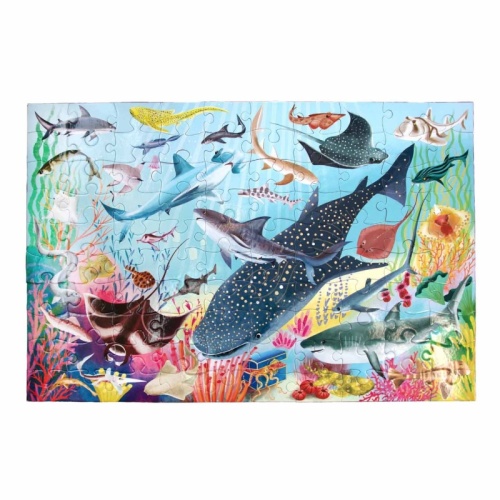 Eeboo 100 Piece Puzzle - Love of Sharks