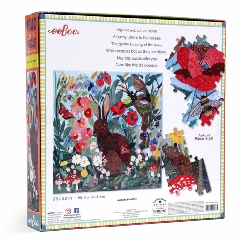 Eeboo 1000 Piece Puzzle - Poppy Bunny