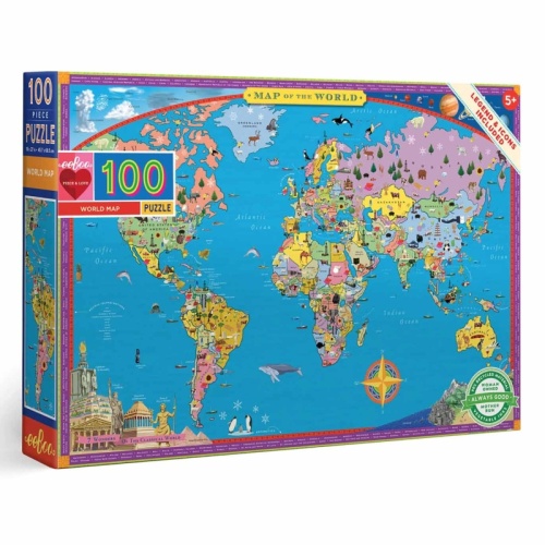 Eeboo 100 Piece Puzzle - World Map