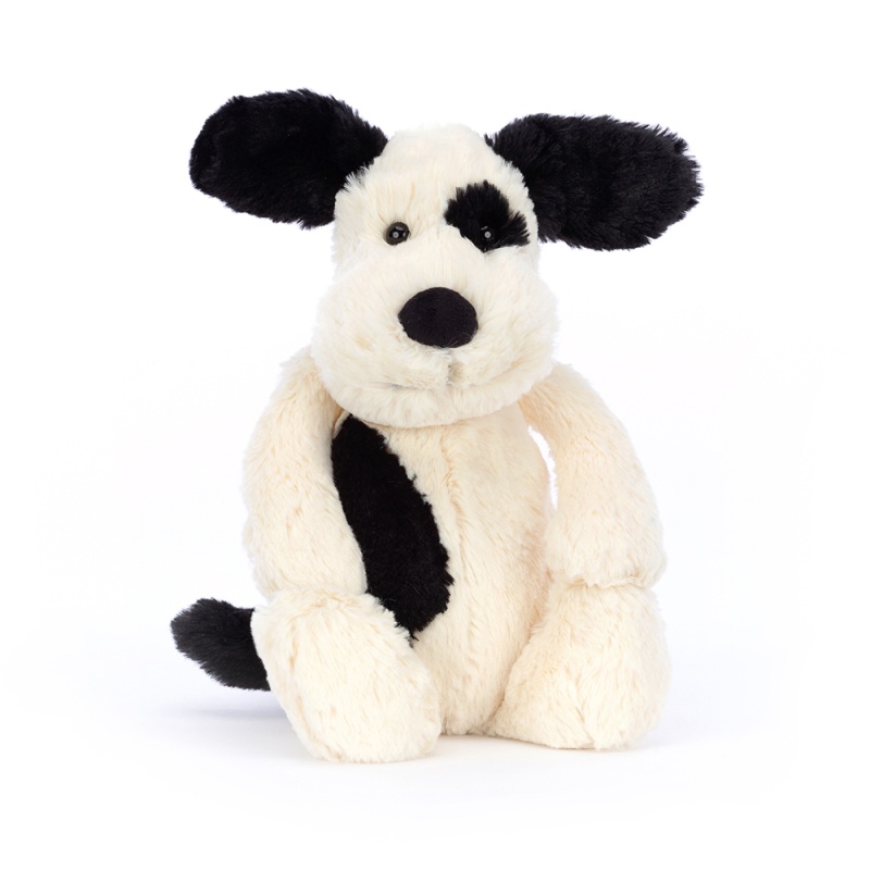 Jellycat Bashful Black and Cream Puppy