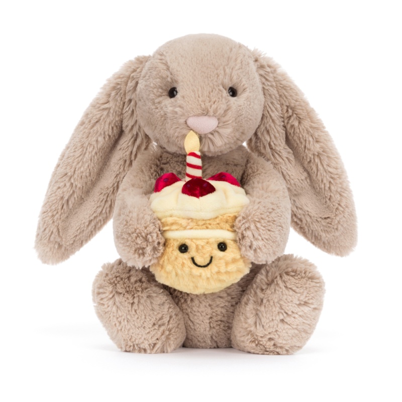 Jellycat Bashful Beige Bunny 'Birthday'