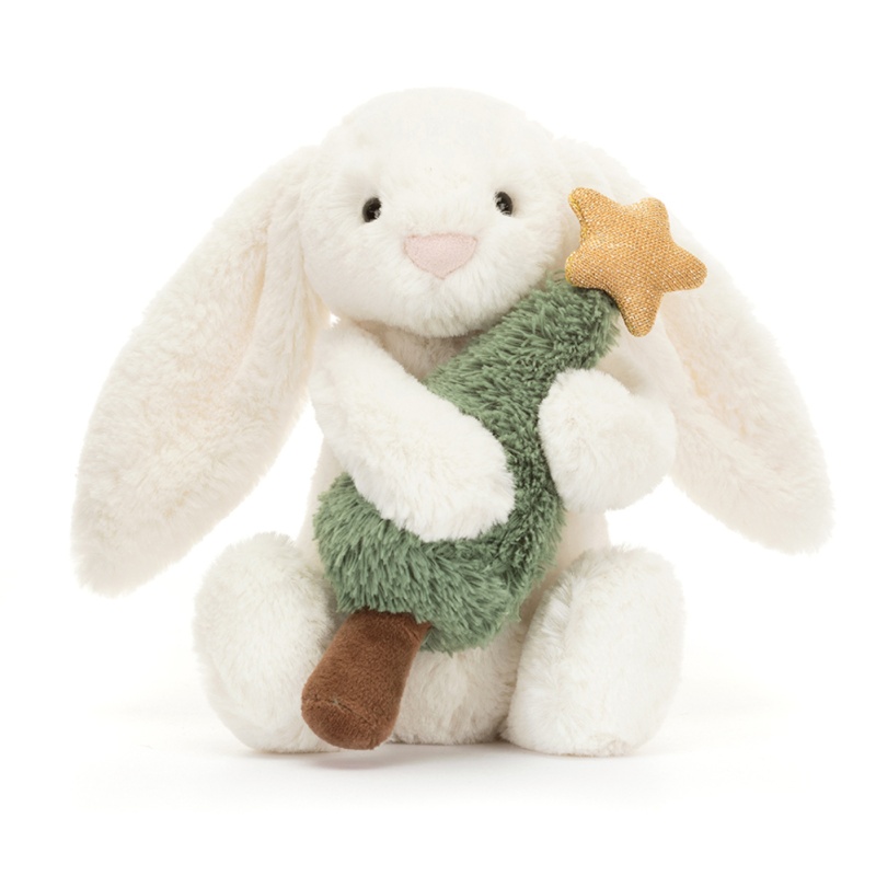 Jellycat Bashful Bunny With Christmas Tree