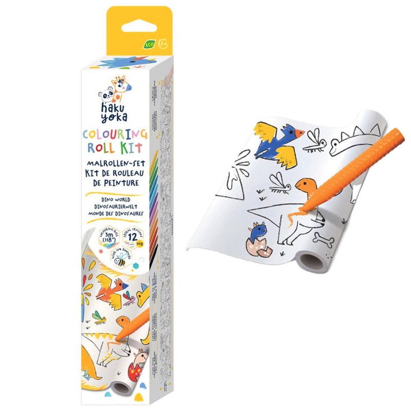 Haku Yoka Colouring Roll Kit Dino World