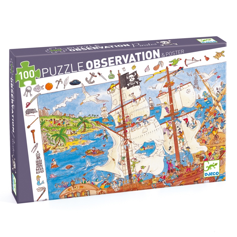 Djeco Observation Puzzle - Pirate 100 Pieces DJ07506