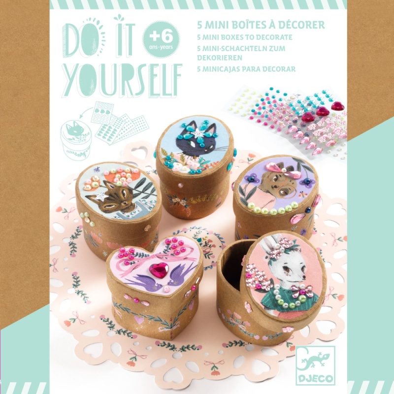 Djeco Do It Yourself 5 Mini Boxes to Decorate - Adorable DJ07918