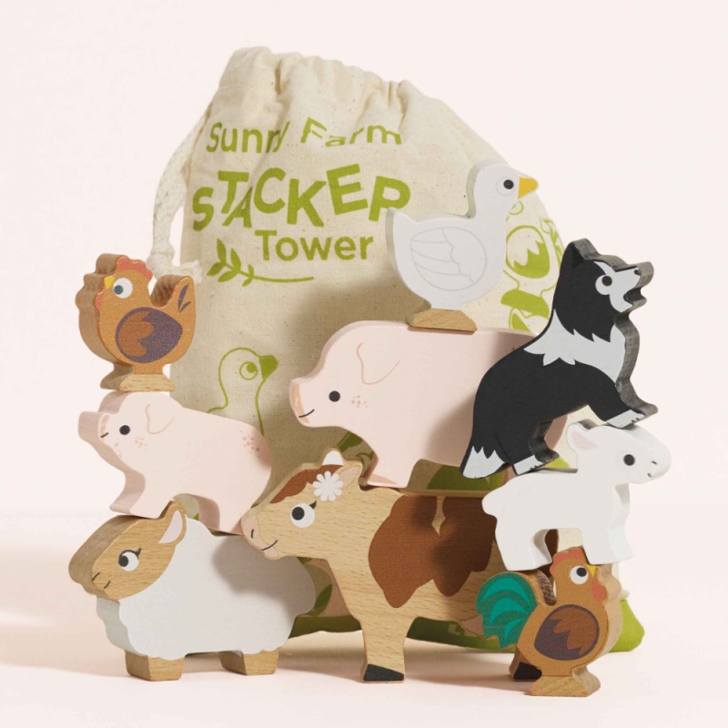 Le Toy Van Farmyard Stacking Animals & Bag