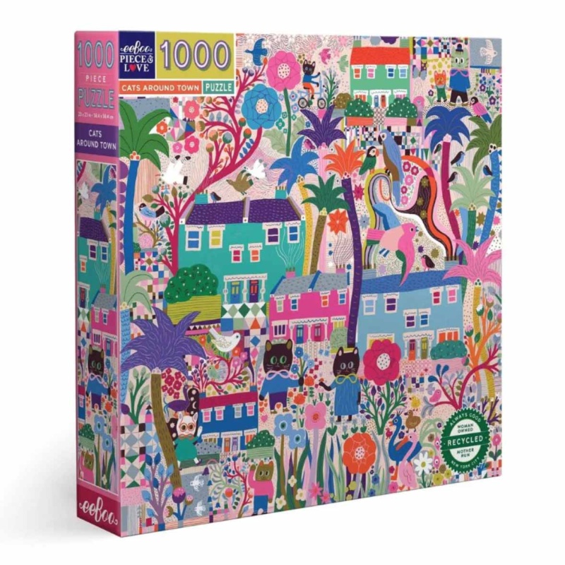 Eeboo 1000 Piece Puzzle - Cats Around Town