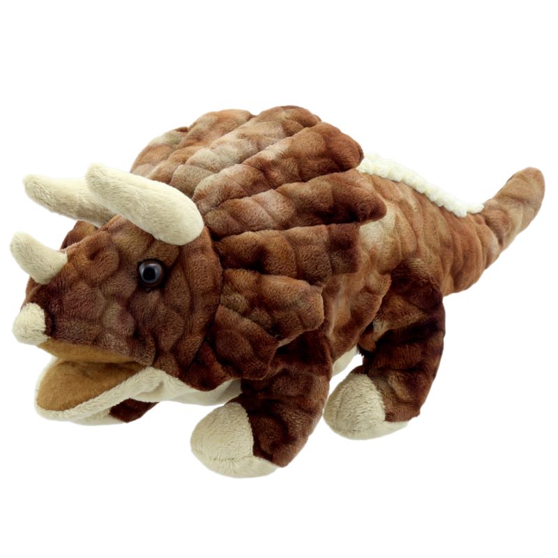 The Puppet Company - Baby Dino Triceratops Puppet (Brown)