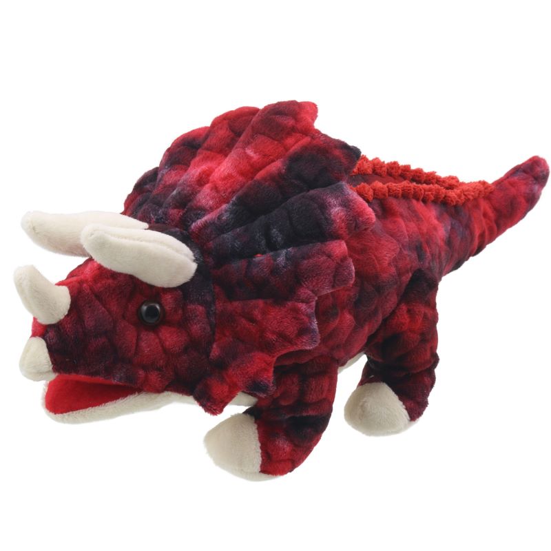 The Puppet Company - Baby Dino Triceratops Puppet (Red)