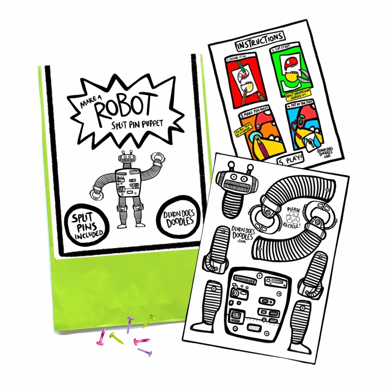 Dixon Does Doodles Split Pin Puppet - Robot