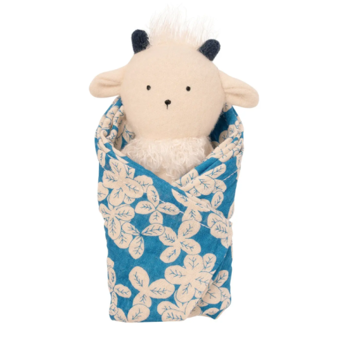 Manhattan Goat Rattle and Burp Cloth Gift Set