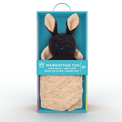 Manhattan Bunny Rattle and Burp Cloth Gift Set